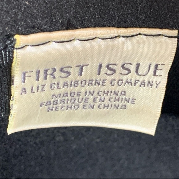 Liz Claiborne Womens Fedora Hat Wool Wide Brim Black Beaded Strap main image 8